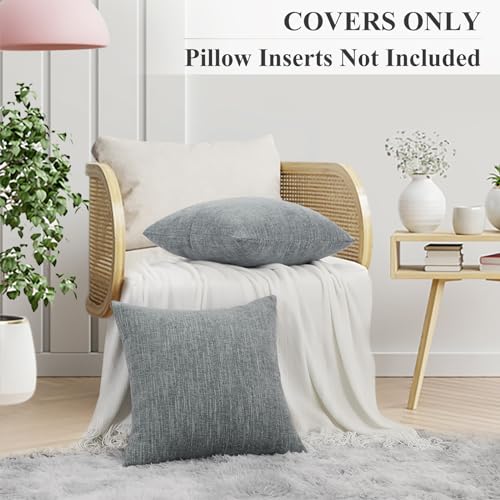 Housse de coussin de Noël grise en chenille 40x40 pour rénover vos canapés - 5