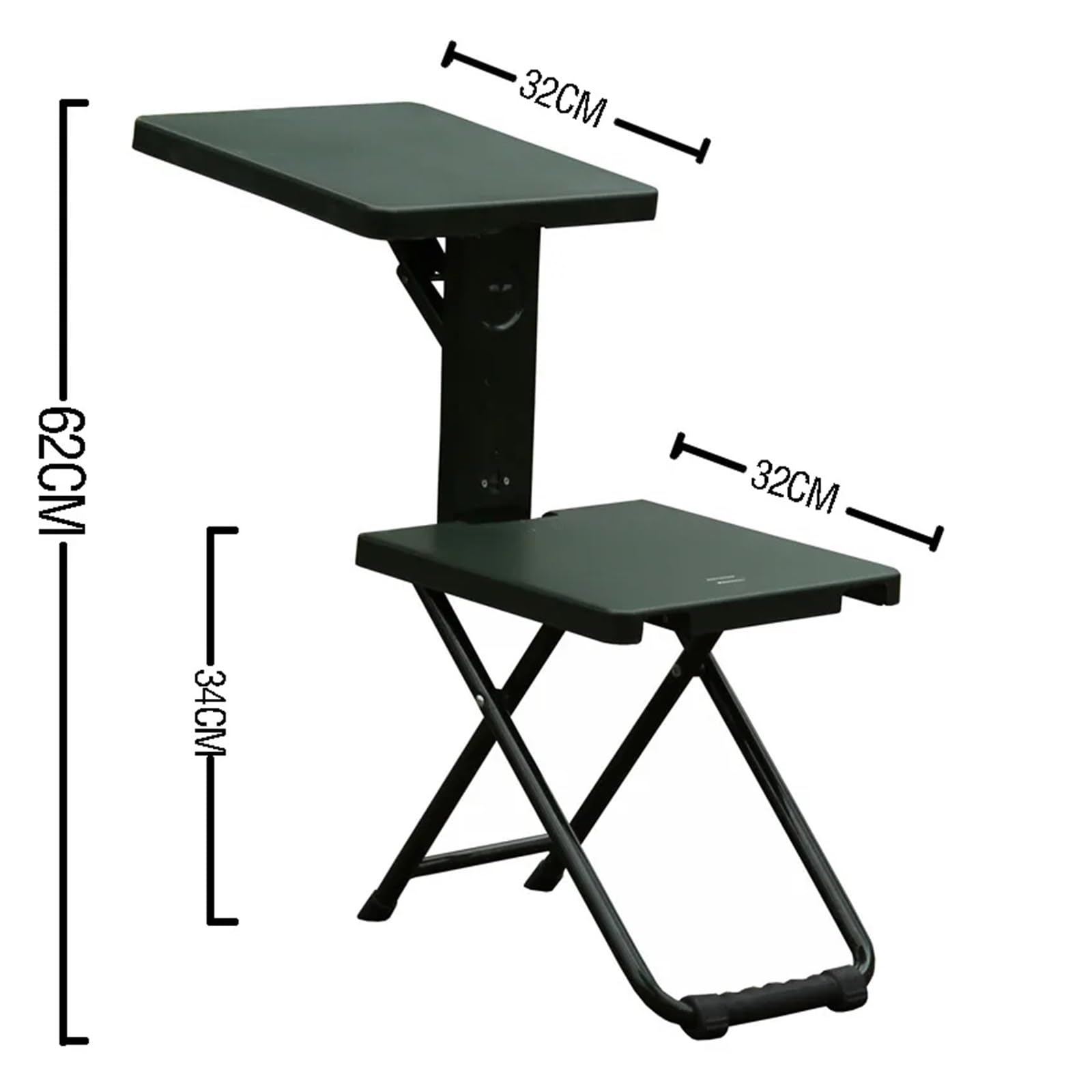 Sedia Pieghevole Campeggio Sedia da pesca pieghevole for esterni Sgabello multifunzionale scrittura portatile Strumenti(Green)