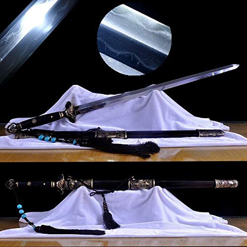 GLW Sword Multiple-Refined Folded Pattern Steel Song Sword Brass Fittings Sharp New #1744