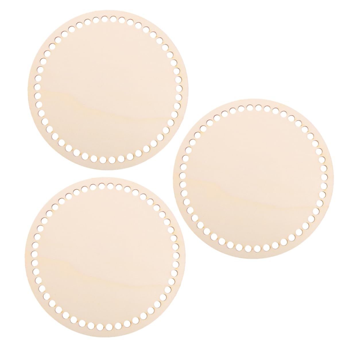 LALAFINA Crafts Wooden Base Round Knitting Wooden Base Weaving Basket Bottom Holes Compact and Portable for Projects