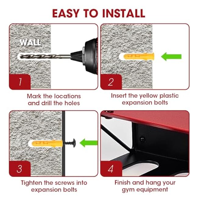 J JACKCUBE DESIGN Gym Rack Organizer with 8 Steel Hooks