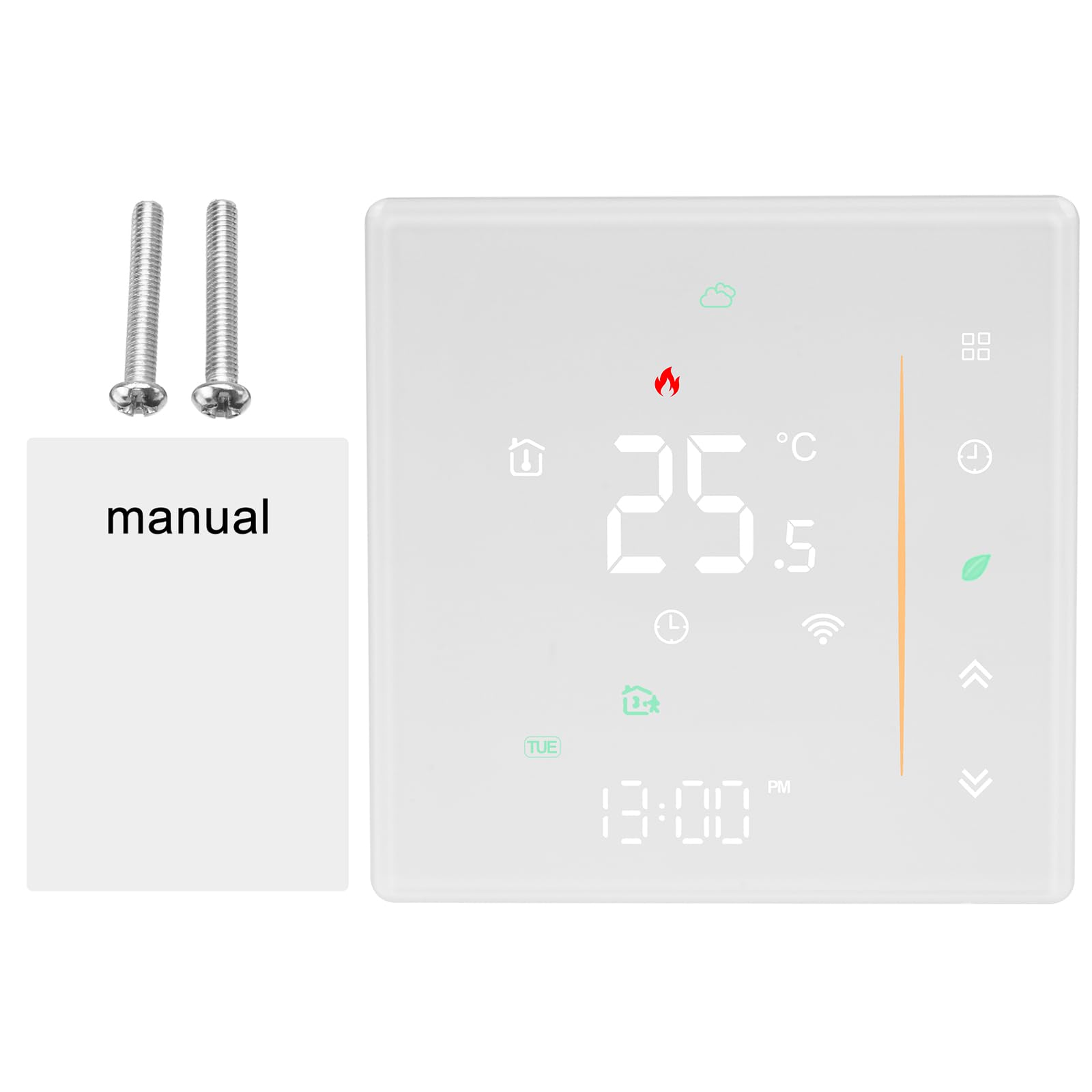Jadeshay Termostato Caldaia WiFi Termostato Digitale Programmabile 5+1+1 Giorni con Schermo LCD Contatto Pulito 5A 230V Compatibile con Alexa e Google Home Controllo Remoto tramite Smart Life