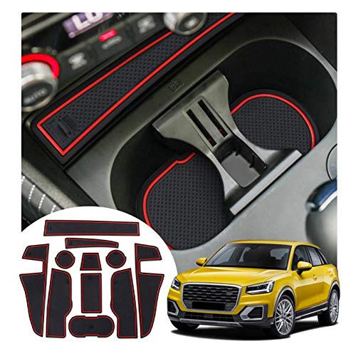YEE PIN AUD i Q2 2017 2018 2019+ Alfombrillas de Goma Accesorios Interiores Alfombrillas Antideslizantes para la Consola Central Caja de Almacenamiento Piezas de automóviles Interior Cover