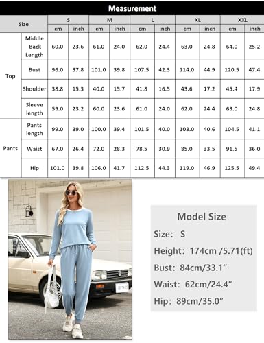 Image of Marvmys Women Long Sleeve Tracksuits Fashion 2 Piece Lounge Set Travel Outfits Jogger Set
