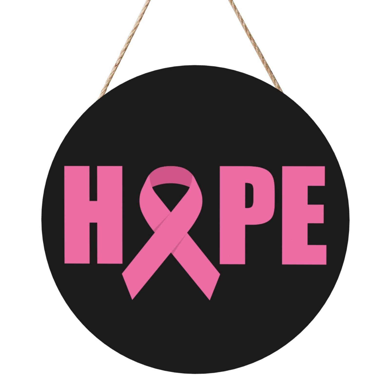 Breast Cancer Awareness Door Signs Plaques Wood Welcome Sign For Front Door Wall Hanging For Home Farmhouse Office Classroom Party Decoration