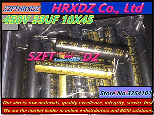 Davitu 20PCS 450V 33UF 10X45 electrolytic capacitor 33UF 450V 1045