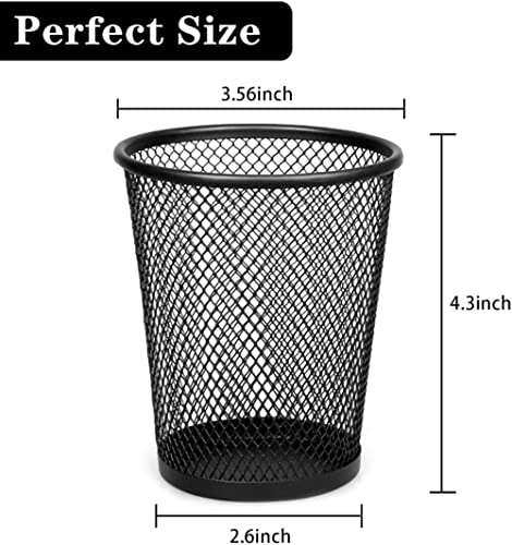 Gonice 6 Pack Pencil holder, Mesh Pen Holder for Desk, Black Pen Cup Desk Organizer for Home, Schoo and Office image 5