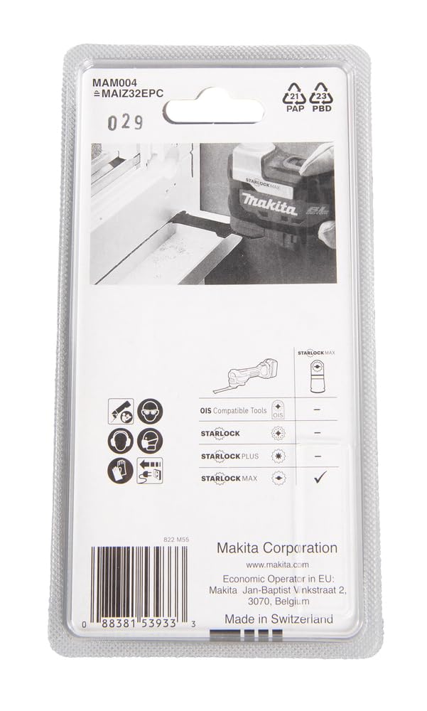 Makita B-66438 Lama Taglio Affondamento Starlock 32x80mm 18TPI HCS MAM004 Legno