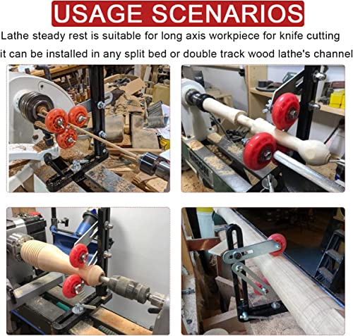 Wood Lathe Steady Rest,3 Wheels Wood Lathe Tools And Accessories Lathe Tool Rest Wood Cast Iron Steady Rest, Lsr3 Woodturning Steady Rest #TOP3