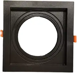 Spot de Embutir Recuado AR111 17x17cm – Base GU10, Direcionável, Design Moderno em Preto ou Branco para Iluminação Decorativa – Uso Interno IP20 (Preto)