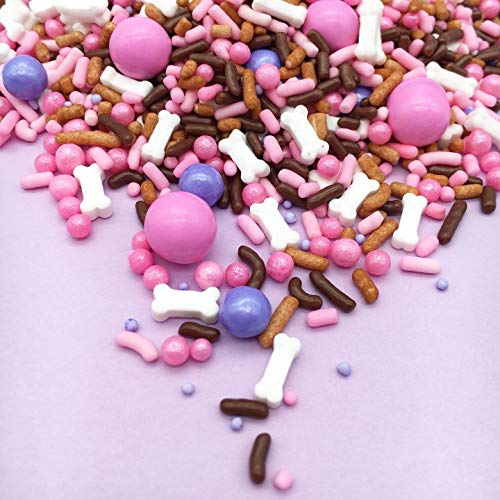 Pink Paw-ty by Simply SucrÃ© | Puppy Sprinkles | Quality Sprinkles | Dog Bones | Sprinkle Mix | Cake Sprinkles | 4 oz. 8oz. 16 oz. 24 oz. | Bulk Sprinkles (8 oz jar)
