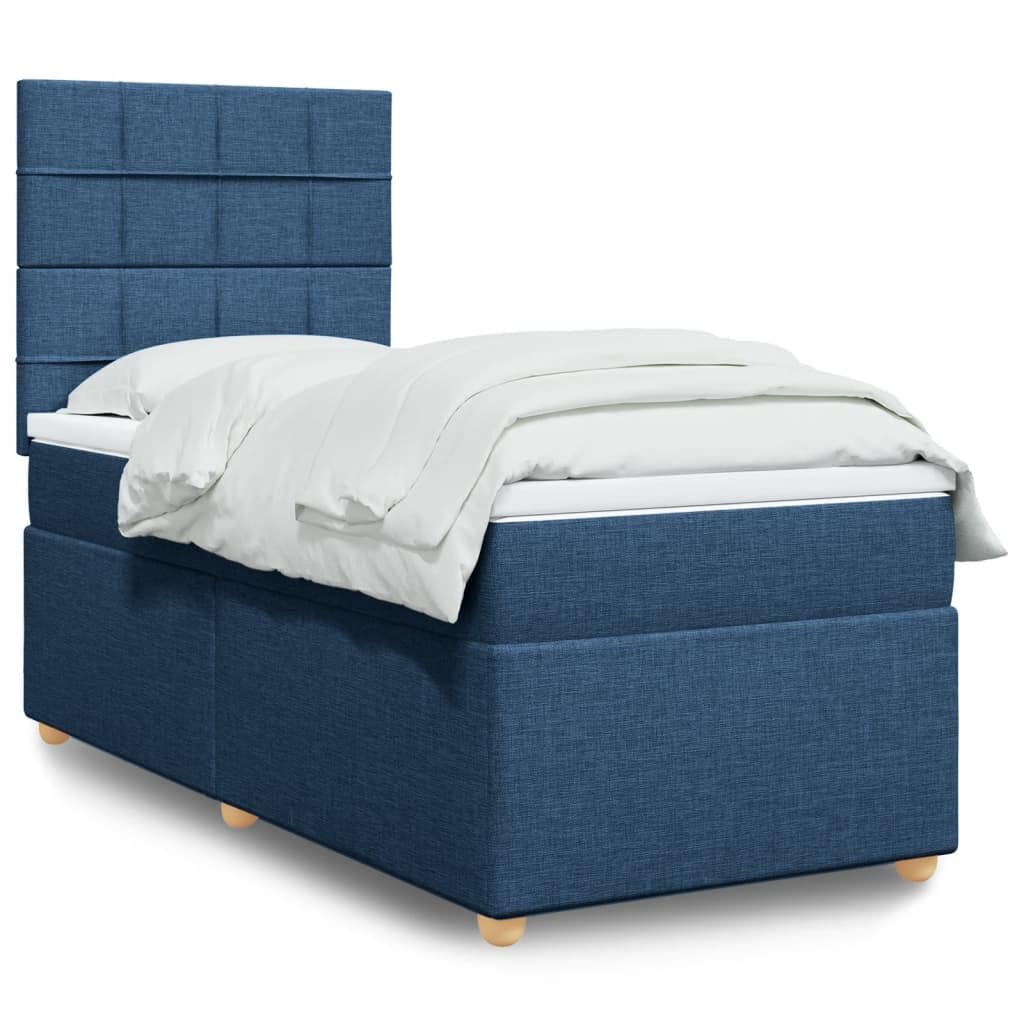 vidaXL Giroletto a Molle con Materasso Blu 80x200 cm inTessuto