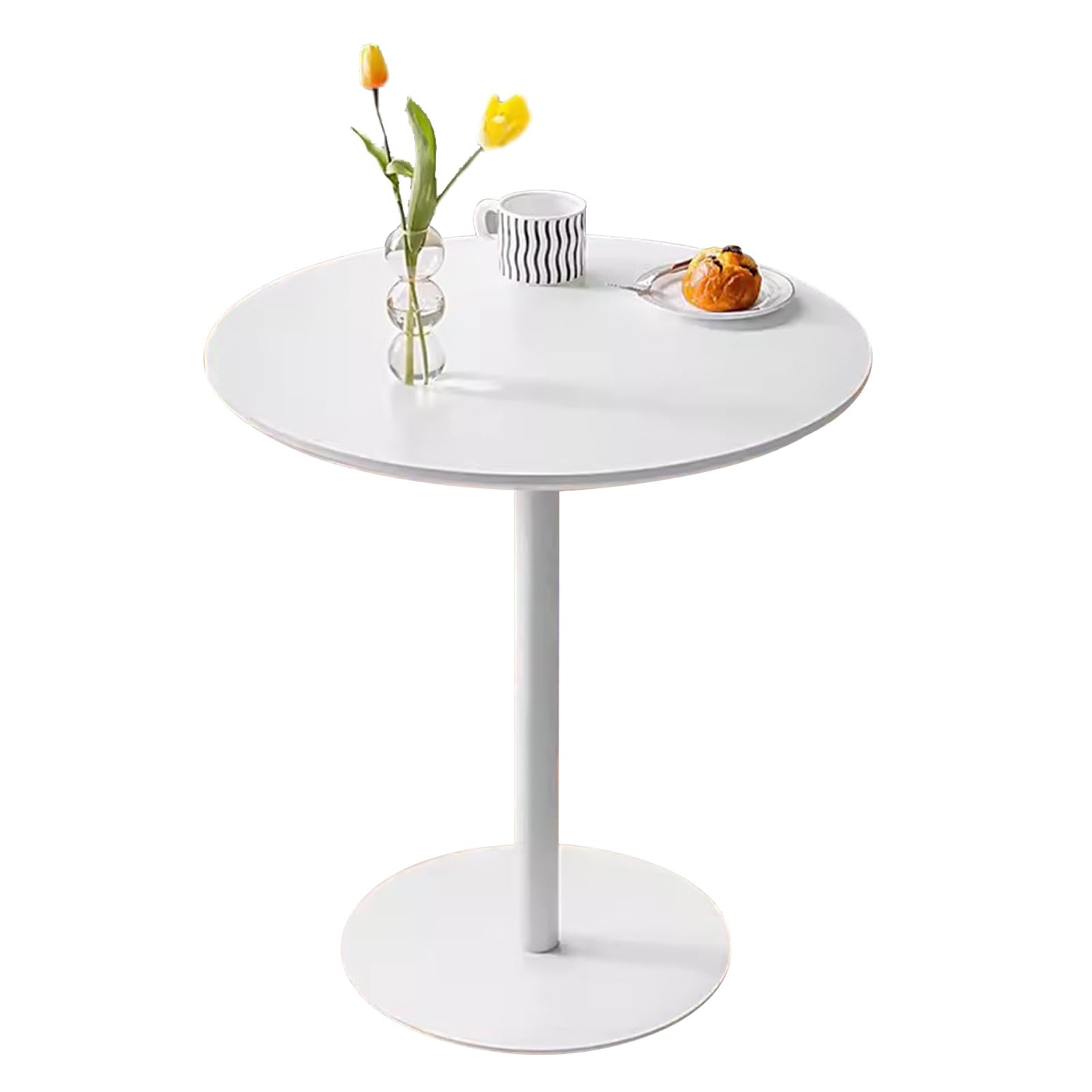 Table de salle à manger pour événements et mariages avec plateau fixe rond blanc
