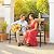 Outsunny 50" Outdoor Garden Bench Patio Bench with Slatted Seat Metal Black