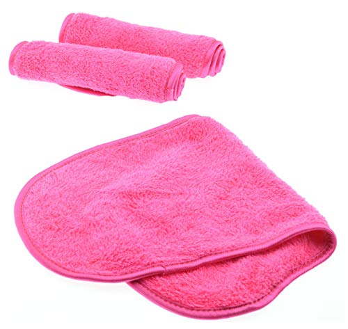3 Three Pack of Pink Color LARGE Magic Eraser Very Soft and Gentle Makeup Face Eye Facial Cosmetics Remover Cloth - Great for Sensitive Skin – Removes Makeup with Just Water - None Toxic Chemical free