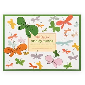 Stationery Warhol Butterfly Sticky Notes Book