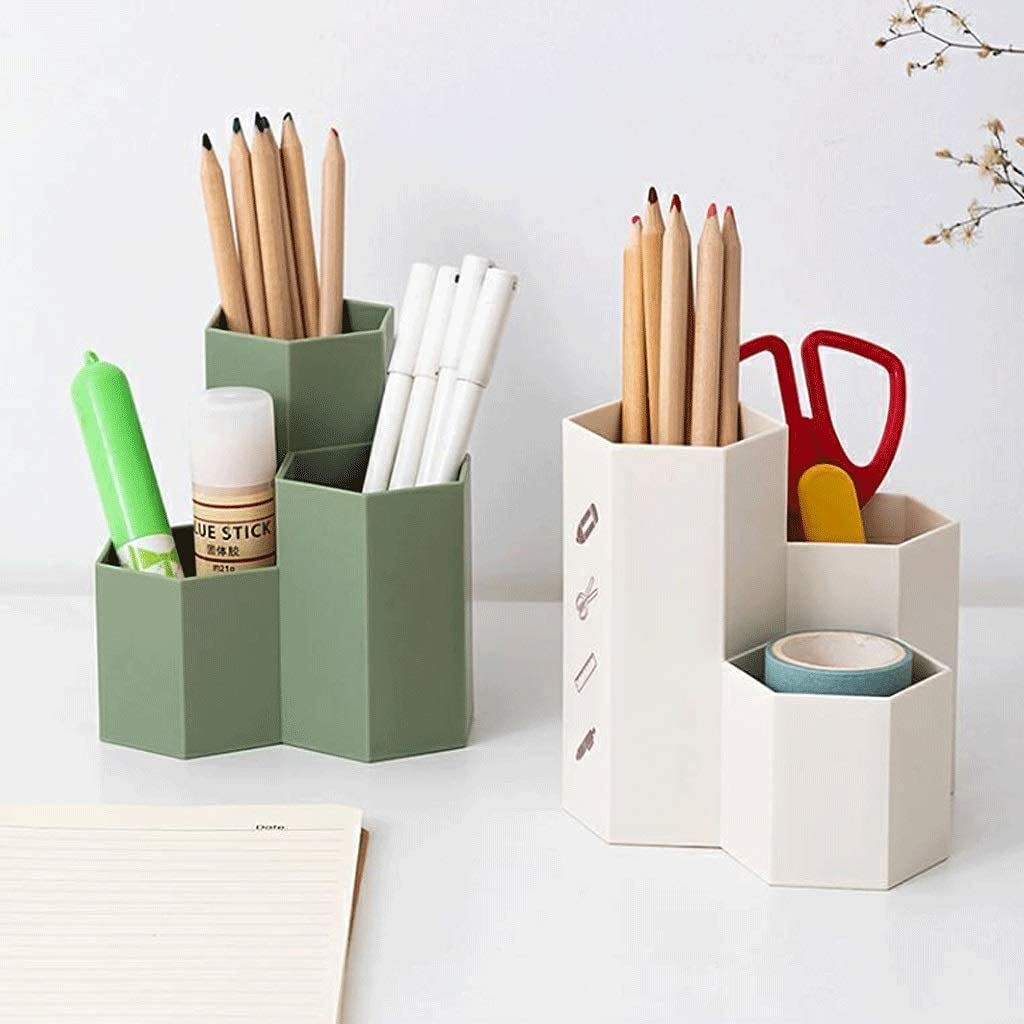 OLOTU Durable Portalápices Hexagonal, Cubo de brochas de Maquillaje Duradero multifunción, portalápices Creativo de Gran Capacidad para Oficina y hogar Portalápiz
