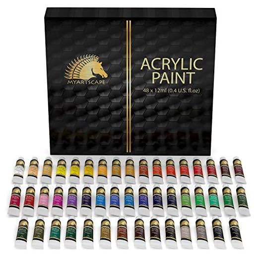 Acrylic Paint Set - 48 x 12ml Tubes - Heavy Body - Lightfast - Artist Quality Paints by MyArtscape