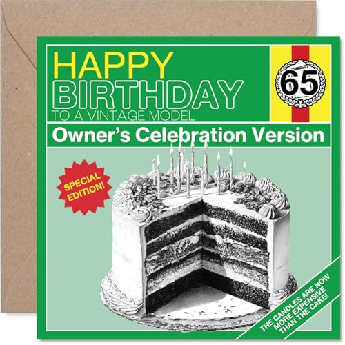 Carte Anniversaire Humoristique 65 Ans Hommes Vintage