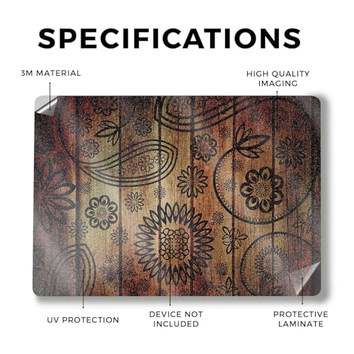 Image of Glossy Glitter Laptop Skin Compatible with Alienware M18 R2 (2024) - Wooden Floral - Premium 3M Vinyl Protective Wrap Decal Cover - Easy to Apply | Crafted in The USA by MightySkins