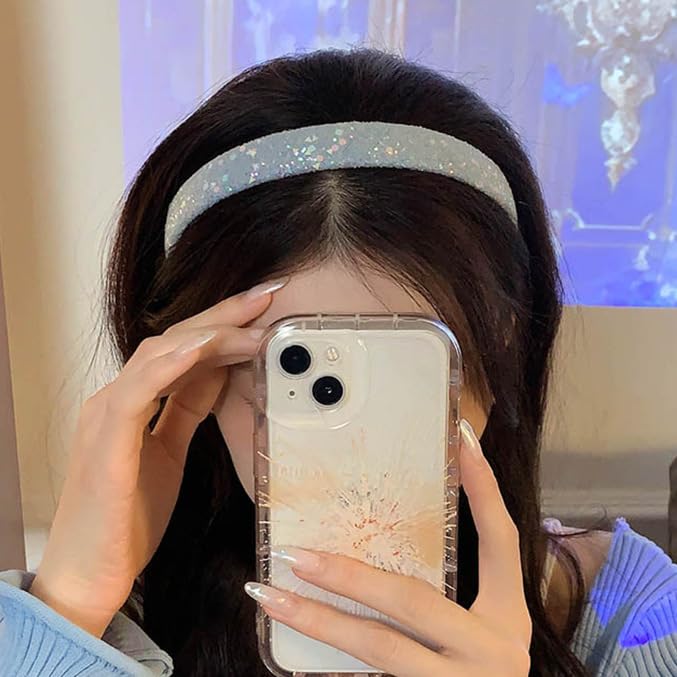 3PCS Glitter Headbands Non Slip Headband, Sparkle Wide Padded Headbands Head Band,Hair Accessories for Women for Birthday Party Favors
