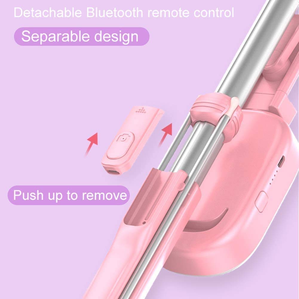 Selfie Stick Treppiede con Luce,Estensibile Phone Skid Phone Treppiede Supporto con Telecomando Bluetooth Wireless