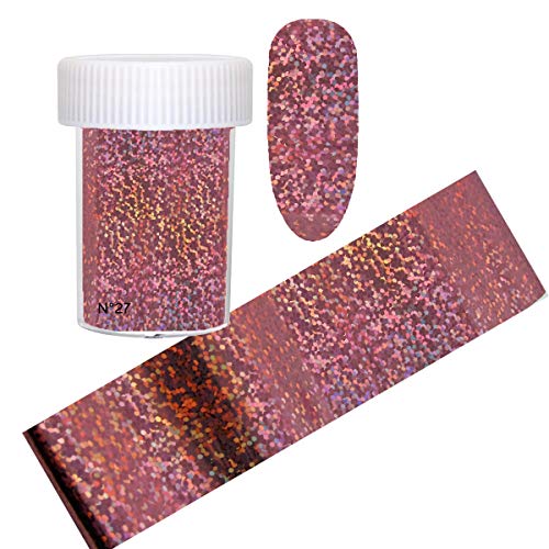 Transfer Nagelfolie METALLIC 27 XXL Nagel Folie – DIY Nagelschmuck Fingernägel – Nailart Transferfolie Rolle Nägel – Bild 4