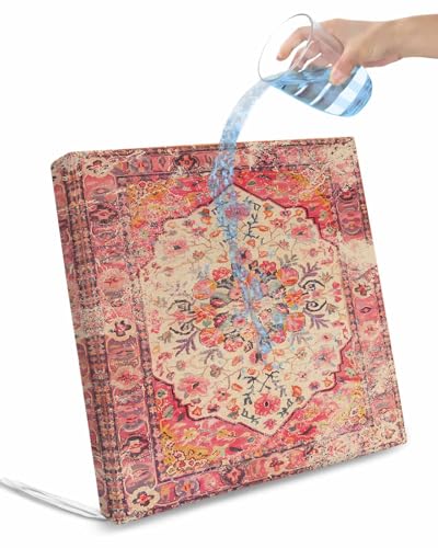 2 Pack Aztec Southwest Waterproof Cushion Covers with Ties, Outdoor Patio Chaise Lounge Chair Seat Cushion Slip Covers Replacement(Only Cover) Orange Boho Ethnic Floral Geometric Art 24