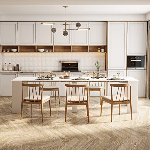 Extendable Dining Table, 18"-118" Large Dining Table for 2-12, Modern Farmhouse Console Tables, Wood Foldable Kitchen Tables for Entryway, Kitchen, Living Room, Space Saving