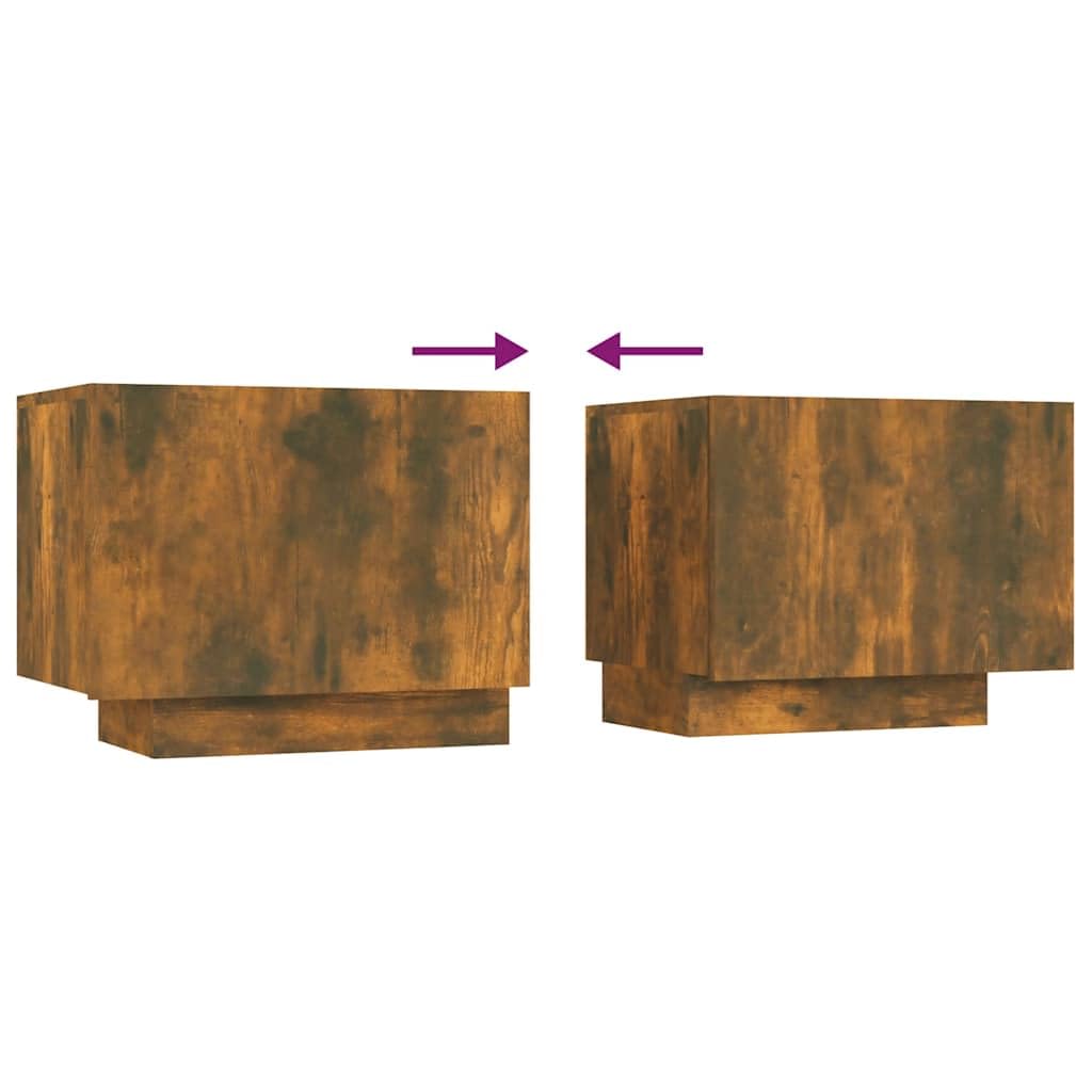 vidaXL Set Mobili TV 3pz con Luci LED Rovere Fumo in Legno Multistrato
