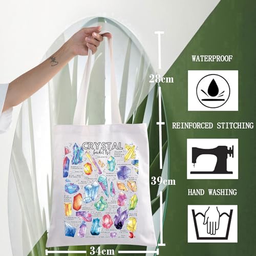 Bolso tipo tote con diseños de gemas y cristales para amantes de la geología y la cristaloterapia, regalo místico miniatura 4