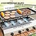 Outsunny Gas Plancha Barbecue Grill with 4 Stainless Steel Burners, 9.6kW, Portable Tabletop Gas BBQ with Non-Stick Griddle for Camping, Picnic, Garden, Party, Festival, Silver Tone