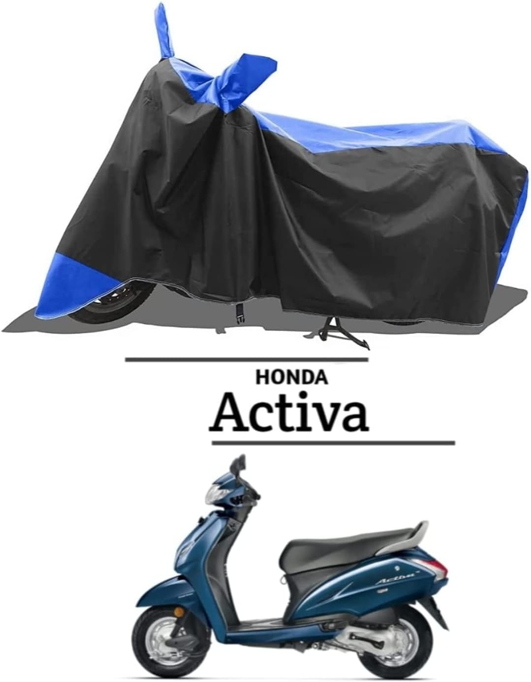 OUR BRAND Hondsa Activa 6G New BS4 BS5 BS6 Water Resistant, Dust Proof, Full Bike Scooty Two Wheeler Body Cover for and All in One Bike Body Cover for Universal Colour (Bluestrip)