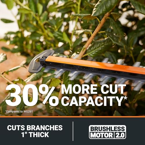 WORX Cordless Hedge Trimmer, 20V 22" Bush Trimmer, WG263 - image 2