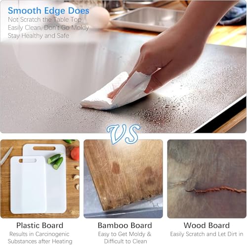 Image of Premium Stainless Steel Chopping Board | Steel Kitchen Counter top for Cutting, Vegetable Chopper, for Meat & Veggies Items, Chopping Board Steel pad (35 x 31 CM)