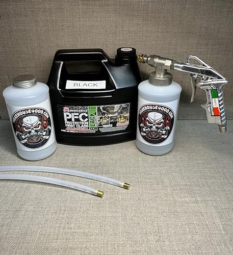 Gallon PFC Black, Pro Undercoating Spray Gun, 2 Wands, and 2 Quart Bottles