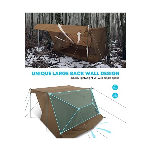 Gonex 1.5kg Ultralight 1 Person Backpacking Zelt mit Baldachin, Wasserdichtes Wanderzelt, Camping Shelter, Outdoor Zelt – Bild 4