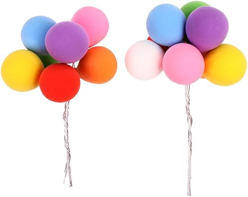 2 juegos (16 piezas) románticos coloridos globos para decoración de cupcakes, decoración de tartas de boda, cumpleaños, fiesta, postre, cupcake,
