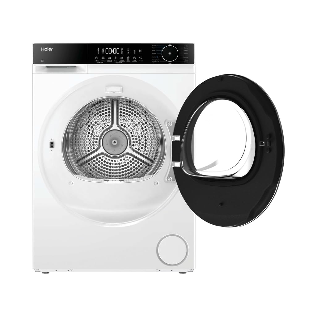 Haier X Serie 5 Asciugatrice 8 Kg a Pompa di Calore, Libera Installazione, Classe D, I-Refresh, Hygienic Care, Smart AI Drying, Filtro 3in1, Wi-Fi e App hOn, 84.5x59.5x59.3 cm, Bianca – HD80-D357U1-IT