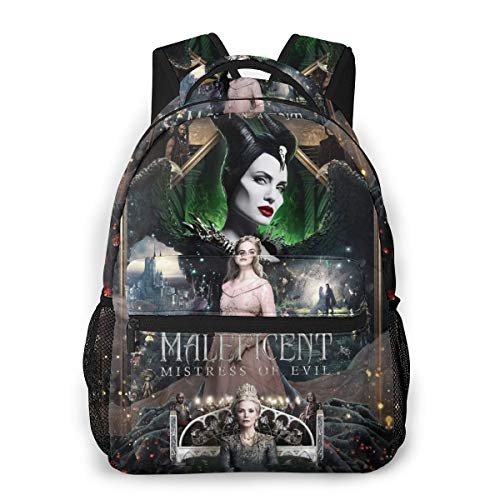 Mal-Eficent  Laptop Backpack Travel Daypack Bookbag Travel Bag Shoulder Bag,Black,One Size