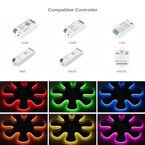 Tira LED COB Azul 5 m 480 LEDs/m 12V con Regulador miniatura 4
