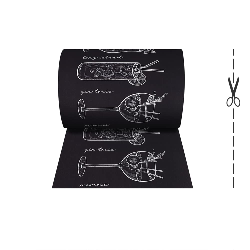 OLIVO.shop - JOKE Tappeto cucina antiscivolo lavabile, tappeto in gomma antimacchia, passatoia cucina moderna, corsia disponibile su misura, Cocktail (50x210 cm)