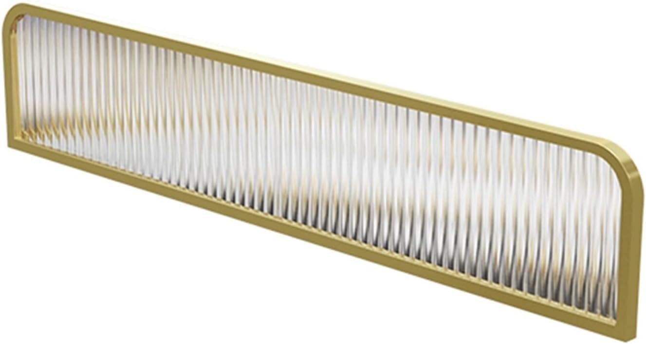 MSHGSKU Dividers for Dining Areas Ironwork Striped Glass Restaurant Countertop Low Screen Partition Restaurant Table Top Separator (Color : Gold, Size : 30x110cm)