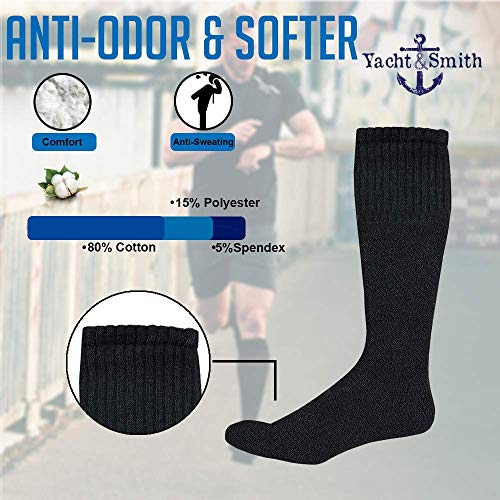 72 Pairs Of Yacht & Smith 30 Inch Wholesale Men's Long Tube Socks, Cotton Sport Tube Socks Size 10-134