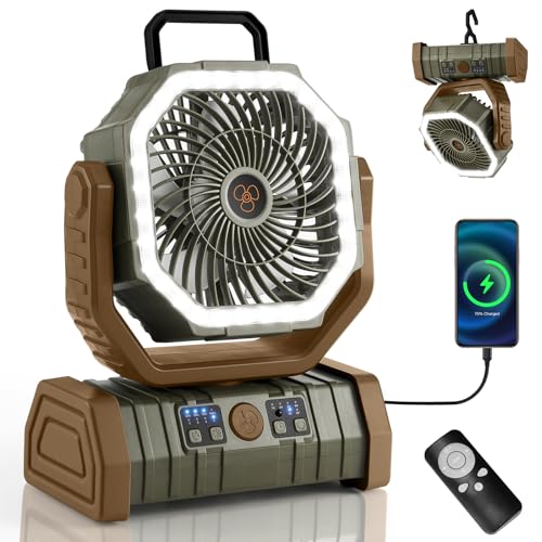 Odoland 30000mAh Camping Fan with LED Lantern, Rechargeable...