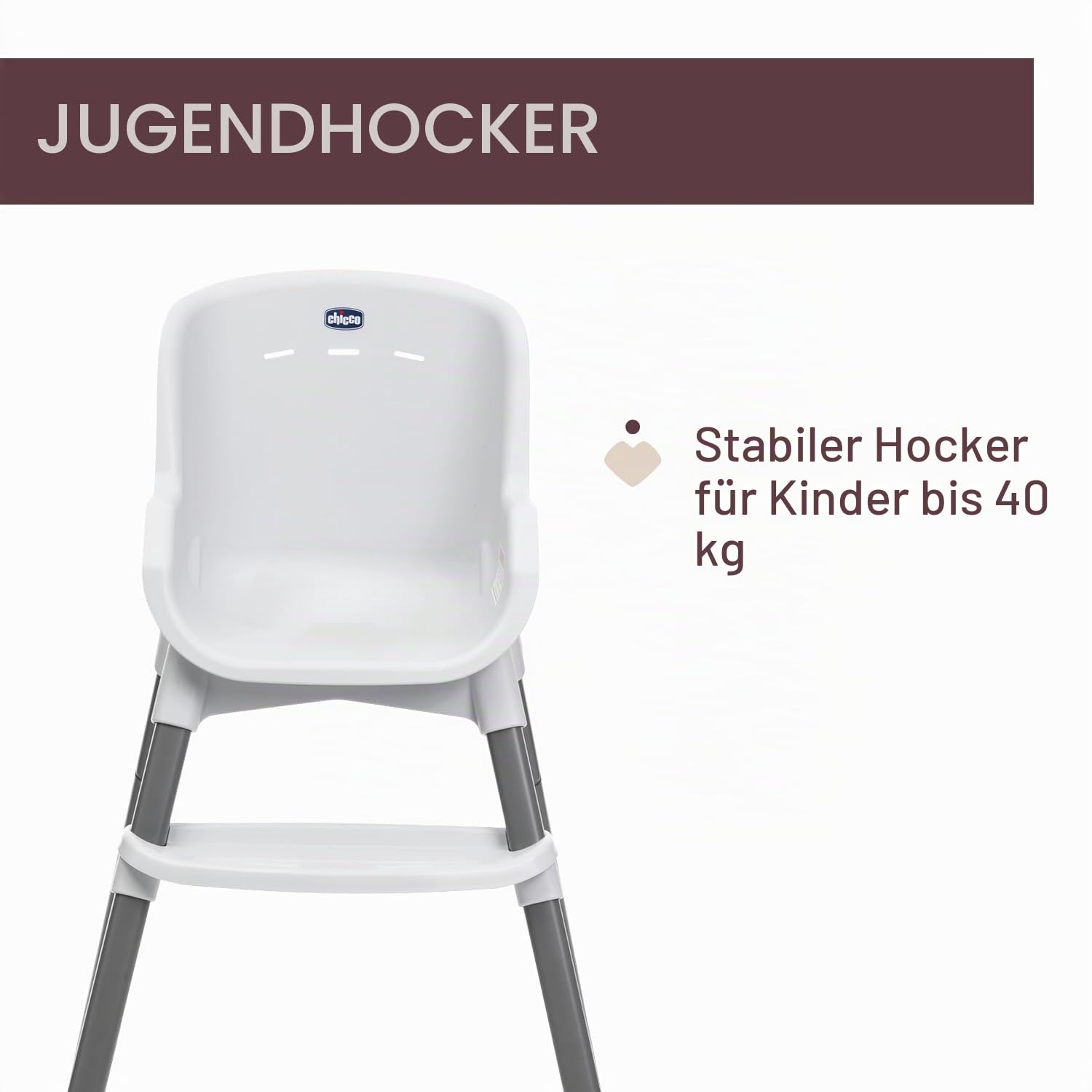 Chicco Zest Kinderhochstuhl für Babys ab 6 Monaten bis 40kg, Leichter Hochstuhl mit verstellbarer Höhe und abnehmbarem Tablett, 5-Punkt-Gürtel, wiegt nur 4,5 kg, Kompakt verstaubar, Modernes Design