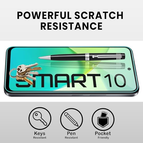 Image of ArmourPro Military Grade Gorilla Tempered Glass Screen Protector Compatible For Infinix Smart 10 5G (6.67 Inch) With Easy Installation Kit| Edge To Edge Coverage |Black
