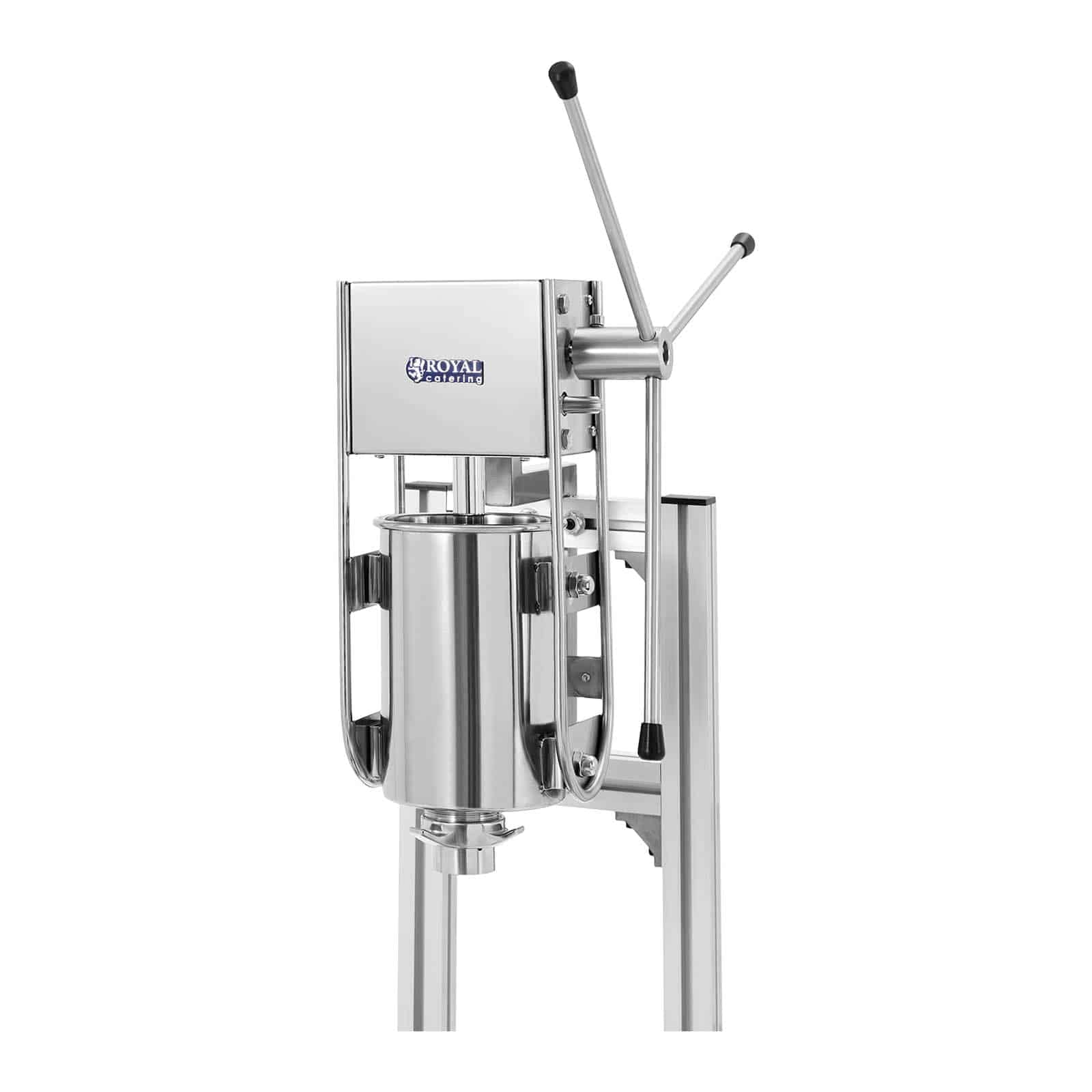 Royal Catering RC-CMM285 Machine À Churros Chichis Poussoir Presse Appareil Professionnel (3 litres, 5 douilles, Acier inoxydable, 2 x 2500 W)