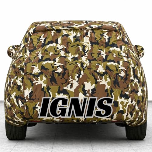 Image of Kings of Cover New Jungle 100% Waterproof Ignis Car Cover | Polyester Car Body Cover for Rain & Sun | UV Protection, Dustproof, Scratch Resistant, Windproof, Heat Resistant, Custom Fit