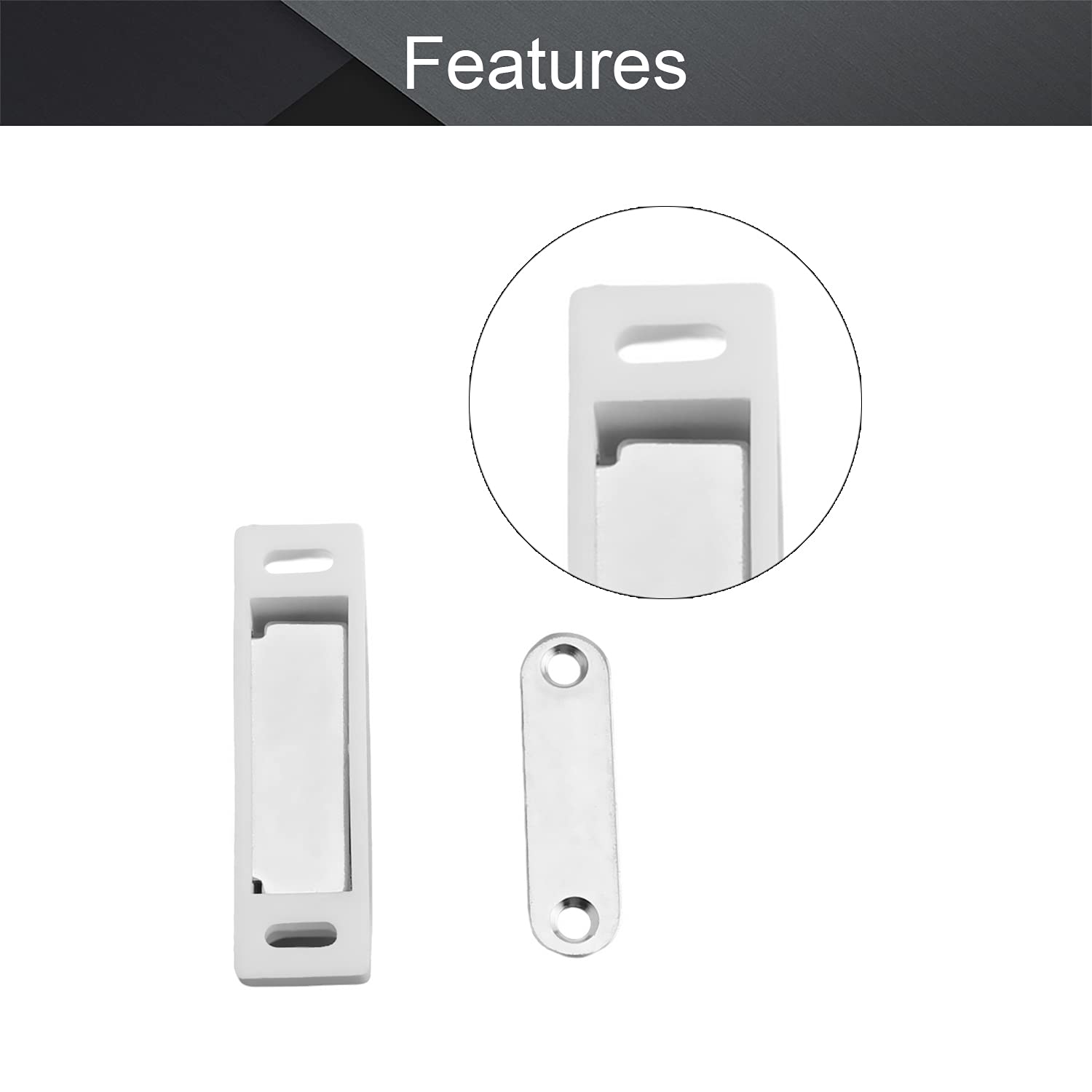 MroMax Lot De 4 Loquets Magnétiques Pour Armoires à Pousser